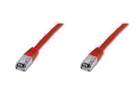 DIGITUS Premium - Koblingskabel - RJ-45 (hann) til RJ-45 (hann) - 1 m - SFTP - CAT 5e - med støvel - rød