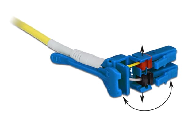 Delock - Nettverkskabel - LC-enkeltmodus (hann) til LC-enkeltmodus (hann) - 1 m - fiberoptisk - 9 / 125 micron - OS2 - halogenfri, uniboot - gul