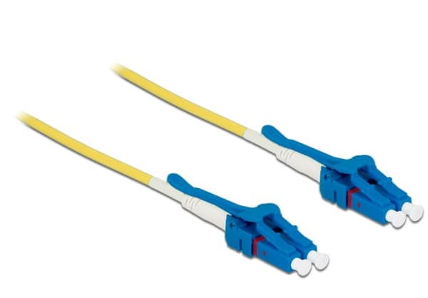 Delock - Nettverkskabel - LC-enkeltmodus (hann) til LC-enkeltmodus (hann) - 1 m - fiberoptisk - 9 / 125 micron - OS2 - halogenfri, uniboot - gul