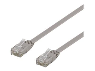 DELTACO - Patch-kabel - RJ-45 (hane) till RJ-45 (hane) - 3 m - UTP - CAT 6 - platt - grå