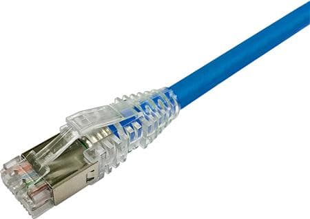 NETCONNECT Patchkabel kat 6A S/FTP PiMF, længde: 15,0 m farve: blå med LSZH kappe