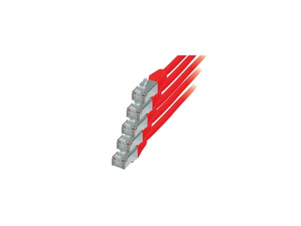 S/CONN cat.6 S/FTP 0.5 m, 0,5 m, Cat6, S/FTP (S-STP), RJ-45, RJ-45, Rød