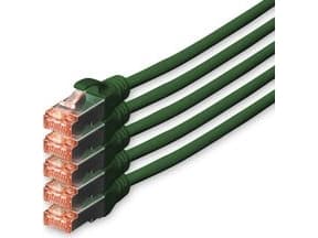 DIGITUS Professional - Patch-kabel - RJ-45 (hane) till RJ-45 (hane) - 10 m - SFTP - CAT 6 - startad, halogenfri, formpressad, hakfri - grön (paket om