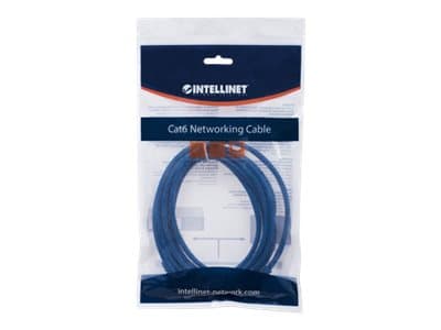 Intellinet Network Patch Cable, Cat6, 0.5m, Blue, CCA, U/UTP, PVC, RJ45, Gold Plated Contacts, Snagless, Booted, Lifetime Warranty, Polybag - Kobling