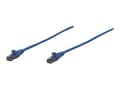 Miniatyrbilde 1 av 5: Intellinet Network Patch Cable, Cat6, 0.5m, Blue, CCA, U/UTP, PVC, RJ45, Gold Plated Contacts, Snagless, Booted, Lifetime Warranty, Polybag - Kobling