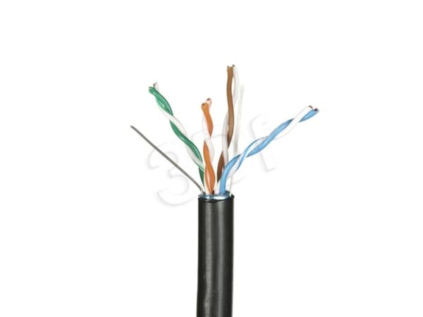 ALANTEC - Bulkkabel - 305 m - F/UTP (folieöverdraget oskärmat tvinnat par) - CAT 5e - utomhus, fast - svart