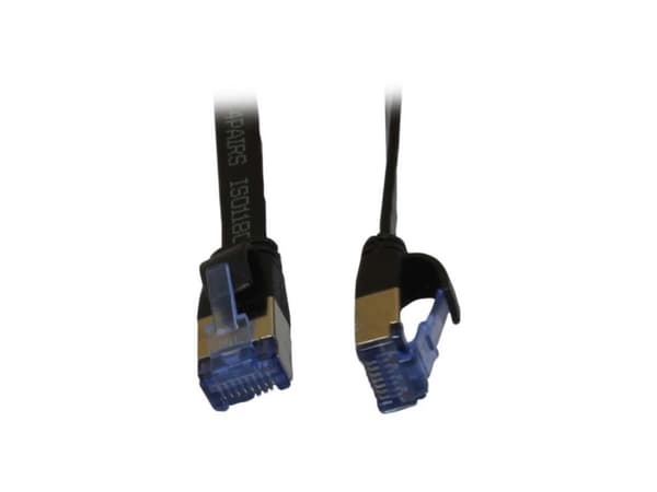 Patchkabel RJ45 CAT6A 500Mhz 025m svart UFTP flat AWG32 Synergy 21