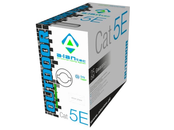 ALANTEC - Irtokaapeli - 305 m - UTP - CAT 5e - ulkokäyttöön, kiinteä - musta