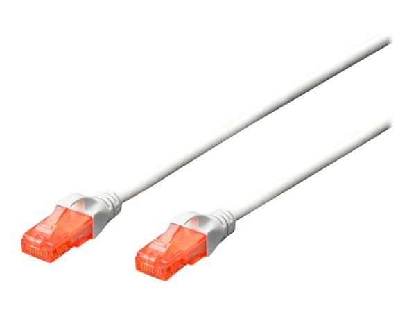 DIGITUS Professional - Patch-kabel - RJ-45 (hane) till RJ-45 (hane) - 5 m - UTP - CAT 6e - halogenfri, formpressad, hakfri - vit