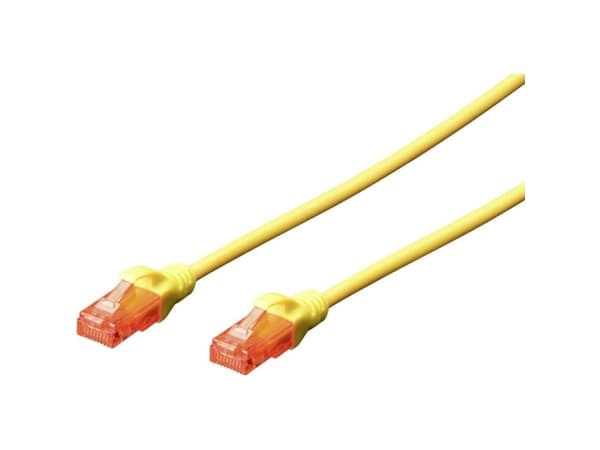 DIGITUS Professional - Koblingskabel - RJ-45 (hann) til RJ-45 (hann) - 50 cm - UTP - CAT 6 - halogenfri, formstøpt, uten hindringer - gul