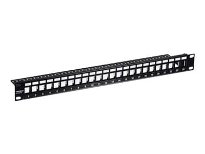 TRENDnet TC-KP24S - Pluggbord (blankt) - rackmonterbar - 1U - 19" - 24 porter Sort