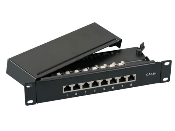 EFB Elektronik 37737.8, 10000 Mbit/s, Cat6a, S/UTP (STP), Grå, Rackmontering, 1U Grå