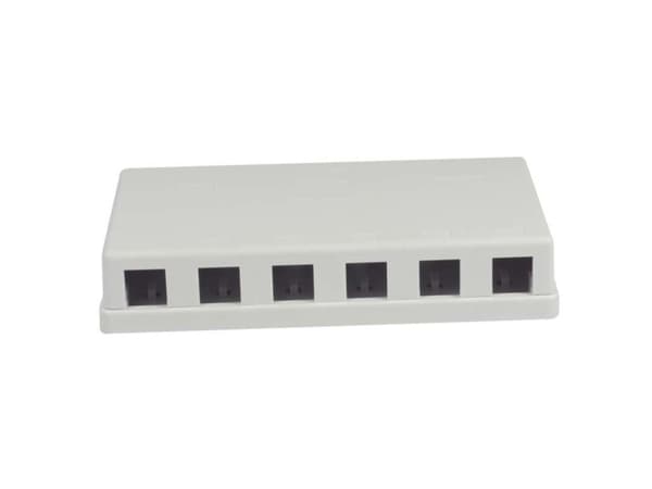 Keystone-modulbærer-patchpanel for 6x TP-moduloverflate hvit ABS Synergy 21 Grå