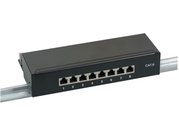 EFB Elektronik 37736SW.8, 5000 Mbit/s, RJ-45, Guld, Svart, Stativmontering, 1U