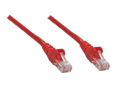 Intellinet Network Patch Cable, Cat5e, 0.5m, Red, CCA, U/UTP, PVC, RJ45, Gold Plated Contacts, Snagless, Booted, Lifetime Warranty, Polybag - Kobling