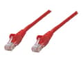 Miniatyrbilde 1 av 5: Intellinet Network Patch Cable, Cat5e, 0.5m, Red, CCA, U/UTP, PVC, RJ45, Gold Plated Contacts, Snagless, Booted, Lifetime Warranty, Polybag - Kobling