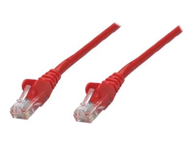 Intellinet Network Patch Cable, Cat5e, 0.5m, Red, CCA, U/UTP, PVC, RJ45, Gold Plated Contacts, Snagless, Booted, Lifetime Warranty, Polybag - Kobling