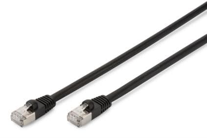 DIGITUS Professional - Koblingskabel - RJ-45 (hann) til RJ-45 (hann) - 1 m - SFTP - CAT 6 - med støvel, utendørs, uten hindringer - svart