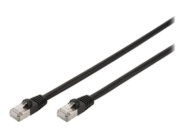 DIGITUS Professional - Koblingskabel - RJ-45 (hann) til RJ-45 (hann) - 1 m - SFTP - CAT 6 - med støvel, utendørs, uten hindringer - svart