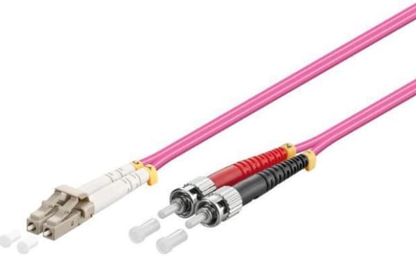 MicroConnect - Nettverkskabel - LC/UPC multimodus (hann) til ST/UPC multimodus (hann) - 2 m. - 2 mm - fiberoptikk - dupleks - 50 / 125 my - OM4 - hal