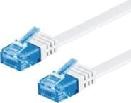 M-CAB - Koblingskabel - RJ-45 (hann) til RJ-45 (hann) - 2 m - UTP - CAT 6a - flertrådet, flat - hvit