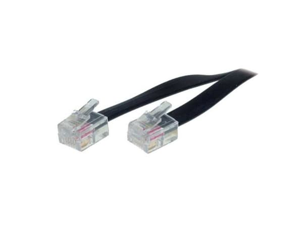 S-Conn 3m RJ12, 3 m, RJ12, RJ12, Sort, Gjennomsiktig, Hankjønn, Hankjønn