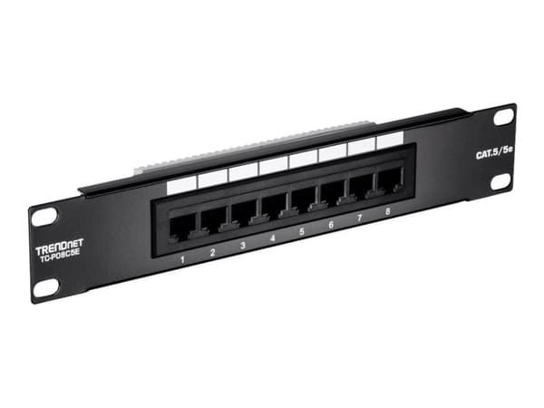 TRENDnet - Koblingspanel - CAT 5e - UTP - RJ-45 X 8 - 10" Sort
