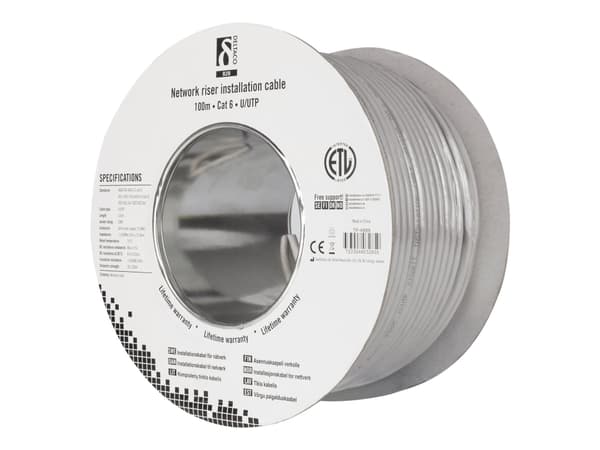 DELTACO - Bulkkabel - 100 m - UTP - CAT 6 - grå