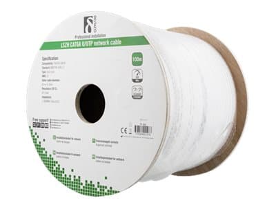 DELTACO - Bulkkabel - 100 m - UTP - CAT 6a - halogenfri, fast - vit