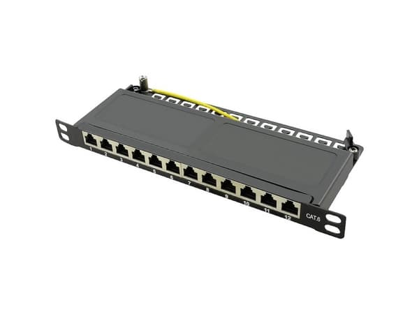 LogiLink NP0069, Gigabit Ethernet, RJ-45, Sort, Metall, 0.5U