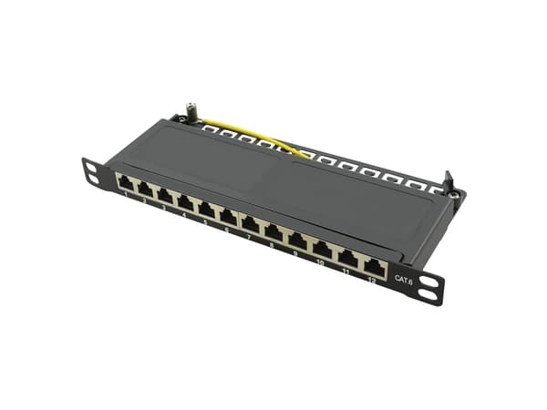 LogiLink NP0069, Gigabit Ethernet, RJ-45, Svart, Metall, 0.5U Svart
