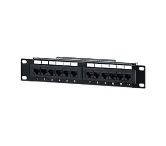 Equip 208015, RJ-45, Guld, Cat5e, Sort, Reolmontering, 1U Sort