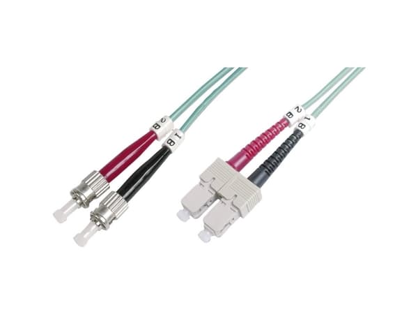 DIGITUS - Koblingskabel - ST flermodus (hann) til SC flermodus (hann) - 3 m - fiberoptisk - 50 / 125 mikroner - OM3 - med støvel, halogenfri - akvama