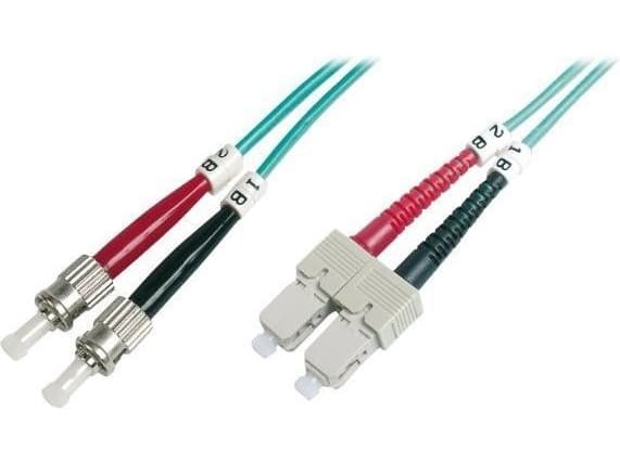 DIGITUS - Koblingskabel - ST flermodus (hann) til SC flermodus (hann) - 3 m - fiberoptisk - 50 / 125 mikroner - OM3 - med støvel, halogenfri - akvama