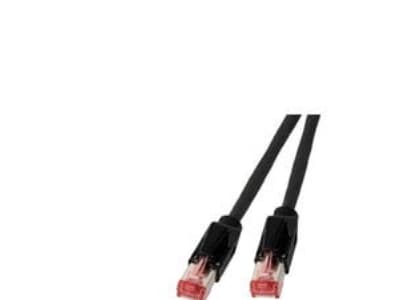 EFB Elektronik RJ45 S/FTP Cat6a, 0,5 m, Cat6a, SF/UTP (S-FTP), RJ-45, RJ-45, Svart