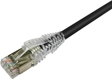 NETCONNECT Patch-kaapeli cat 6A S/FTP PiMF, pituus: 1,0 m väri: musta LSZH-vaipalla