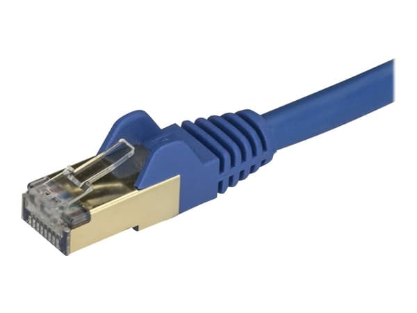 StarTech.com Cat6a Ethernet-kabel - skärmad (STP) - 1 m, blå - Patch-kabel - RJ-45 (hane) till RJ-45 (hane) - 1 m - STP - CAT 6a - formpressad, hakfr