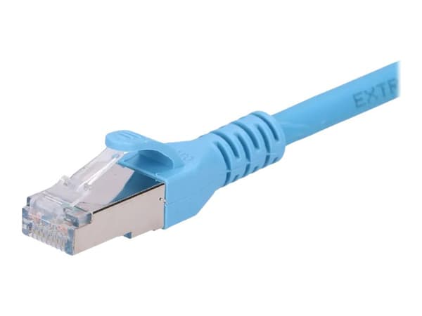 Extralink - Liitäntäkaapeli - RJ-45 (uros) RJ-45 (uros) - 50 cm - 6 mm - SF/UTP - CAT 6a - sisäkaapeli, sisäkaapeli, solmuton - sininen - sininen