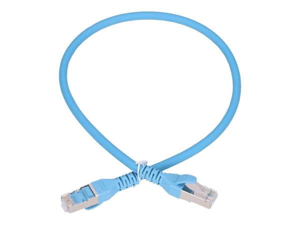 Extralink - Liitäntäkaapeli - RJ-45 (uros) RJ-45 (uros) - 50 cm - 6 mm - SF/UTP - CAT 6a - sisäkaapeli, sisäkaapeli, solmuton - sininen - sininen