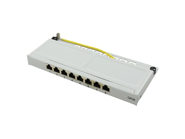 LogiLink NP0064, 10 Gigabit Ethernet, RJ-45, Cat6a, Grå, Stål, 0.5U Grå