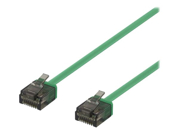 DELTACO - Koblingskabel - RJ-45 (hann) til RJ-45 (hann) - 1 m - UTP - CAT 6a - formstøpt, flat - grønn