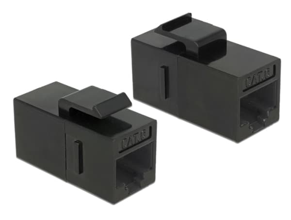 DeLOCK 86381, Kulmikas, Musta, RJ-45, RJ-45, Naaras, Naaras