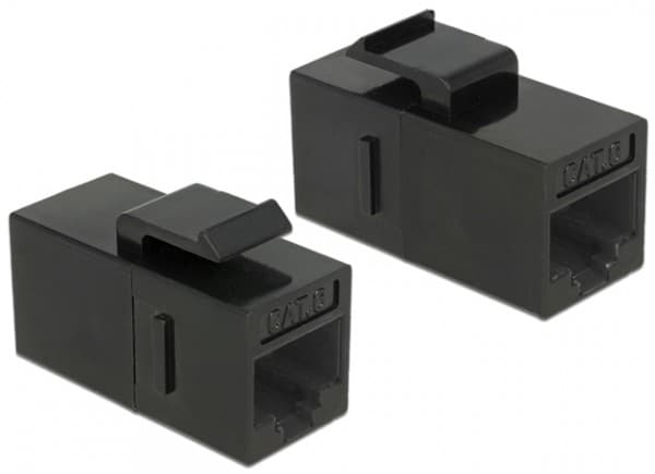 DeLOCK 86381, Kulmikas, Musta, RJ-45, RJ-45, Naaras, Naaras