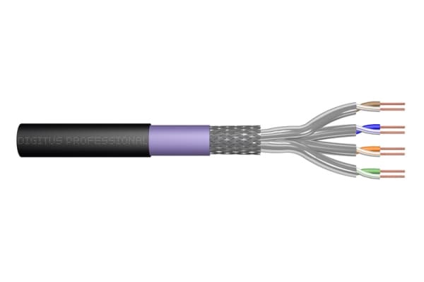 DIGITUS Professional - Bulk-kaapeli - 100 m - SFTP, PiMF - CAT 7 - ulkokäyttöön, kiinteä - musta, RAL 9005