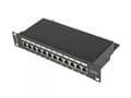 Miniatyrbilde 5 av 5: Lanberg PPF5-9012-B - Koblingspanel - rackmonterbar - CAT 5e - STP - RJ-45 X 12 - RAL 9004, svart - 1U - 10"