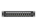 Miniatyrbilde 2 av 5: Lanberg PPF5-9012-B - Koblingspanel - rackmonterbar - CAT 5e - STP - RJ-45 X 12 - RAL 9004, svart - 1U - 10"