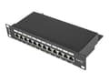 Miniatyrbilde 1 av 5: Lanberg PPF5-9012-B - Koblingspanel - rackmonterbar - CAT 5e - STP - RJ-45 X 12 - RAL 9004, svart - 1U - 10"