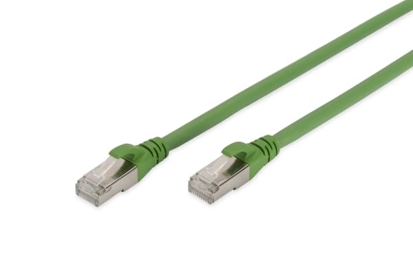 DIGITUS Professional PUR - Koblingskabel - RJ-45 (hann) til RJ-45 (hann) - 1 m - SFTP - CAT 6a - med støvel, halogenfri, formstøpt, uten hindringer,