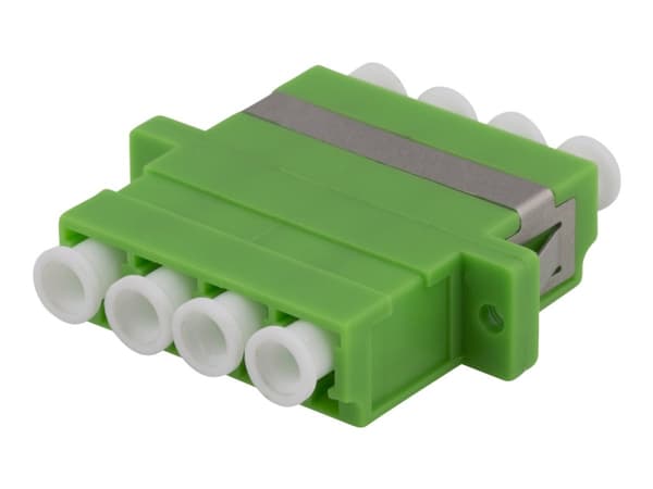 DELTACO - Fastsnäppbar fiberkopplingshylsa - LC SM X 4 - grön