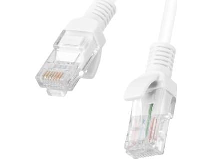 Lanberg - Koblingskabel - RJ-45 (hann) til RJ-45 (hann) - 15 m - 4.8 mm - UTP - CAT 5e - flertrådet, uten hindringer, formstøpt - RAL 9010, hvit